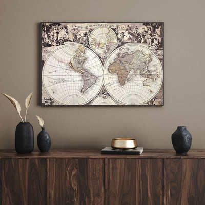 Mapa del mundo 1686 - Reimpresión de G. Valck con posibilidad de personalización con grabado - regalo ideal para historiadores y viajeros - dimensiones 56,5 x 47,5 cm