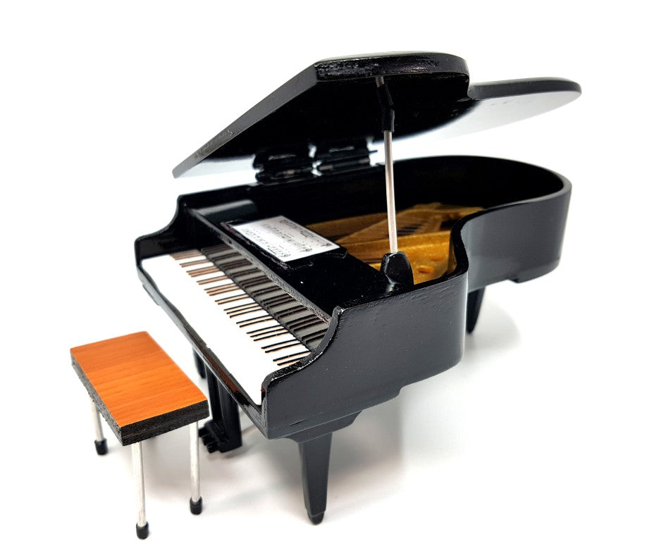 Mini piano con opción de personalización con grabado, negro, hecho a mano de balsa, escala 1:10, ideal para regalo a pianistas y amantes de la música, altura 8 cm