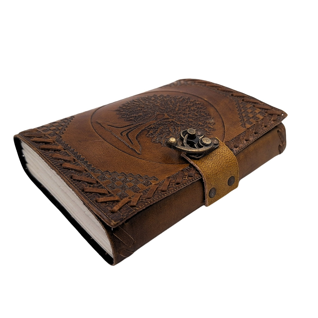 Cuaderno de cuero vintage retro de 200 páginas con grabado