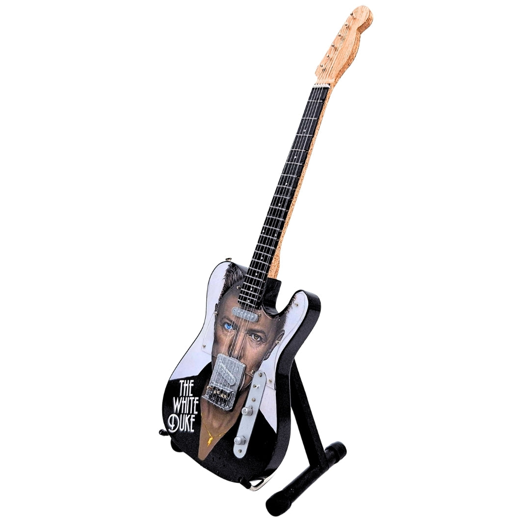 Mini guitarra de colección David Bowie MGT-8976 con grabado