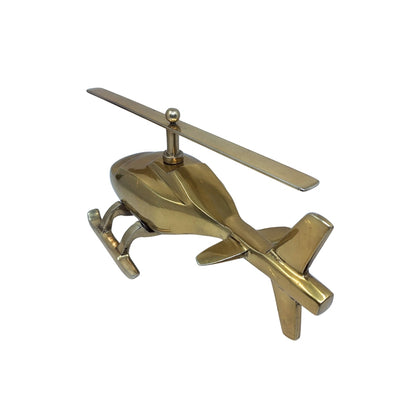 Modelo metálico de helicóptero con posibilidad de grabado personalizado – dorado, 32 cm