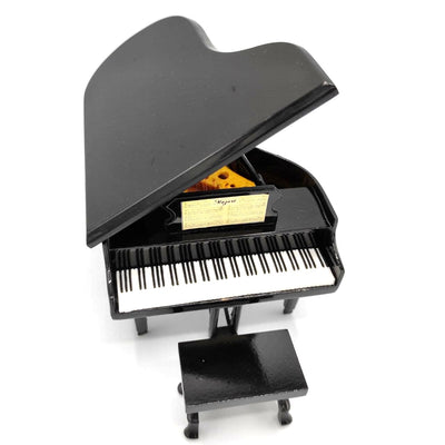 Mini piano con opción de personalización con grabado, negro, hecho a mano de balsa, escala 1:10, ideal para regalo a pianistas y amantes de la música, altura 8 cm