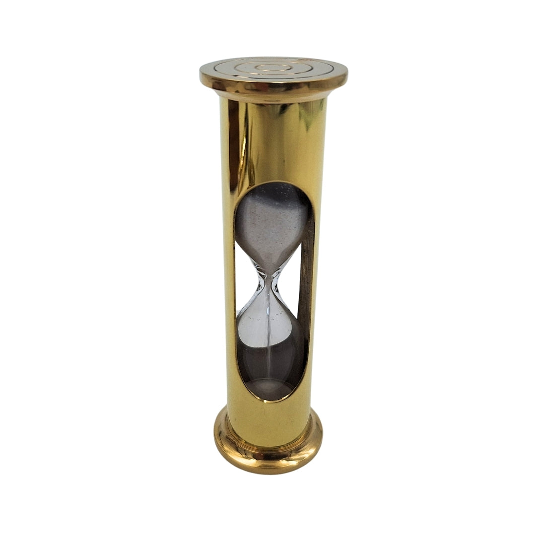Set de regalo retro con grabado – brújula de latón, catalejo plegable, reloj de arena en caja de madera