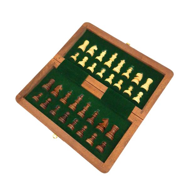 Ajedrez magnético de madera 17x17 cm con grabado personalizado