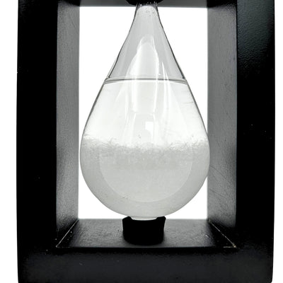 Barómetro de tormenta Fitzroya en marco de madera - Gota Storm Glass con posibilidad de personalización con grabado - regalo ideal para cualquier ocasión - estación meteorológica elegante en estilo moderno con cristales que reaccionan a cambios climáticos