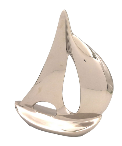 Modelo metálico elegante de yate 36 cm con posibilidad de personalización con grabado