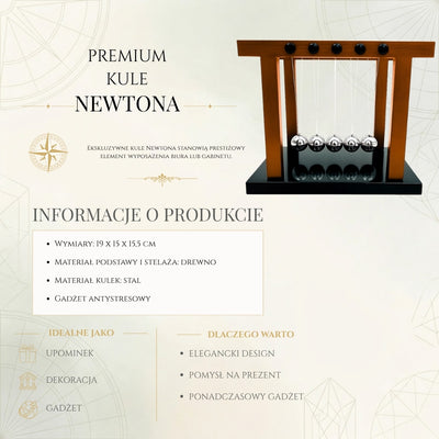Bolas de Newton Premium Grandes Elegantes sobre Base de Madera con Posibilidad de Personalización con Grabado