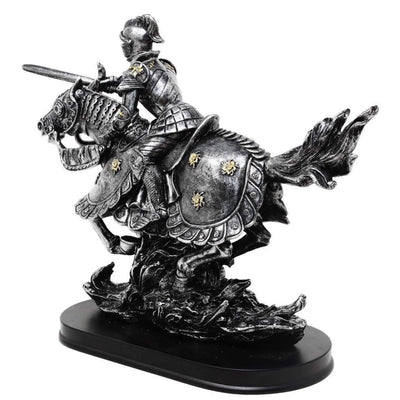 Figura Caballero a caballo 31 cm – pintada a mano en polyresina con posibilidad de personalización con grabado