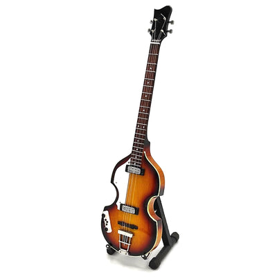Mini guitarra bajo estilo Paul McCartney, MGT-2028, caoba, opción de personalización con grabado, ideal para regalo, altura 27,5 cm