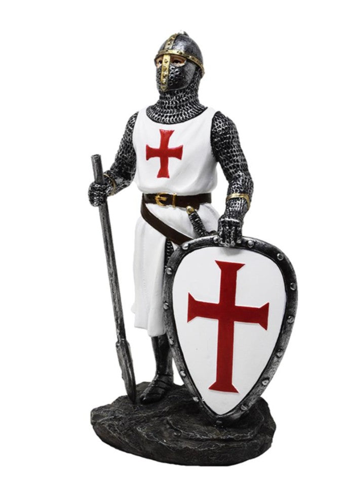 Figura de Caballero Templario de 18,5 cm de poliresina con posibilidad de personalización con grabado