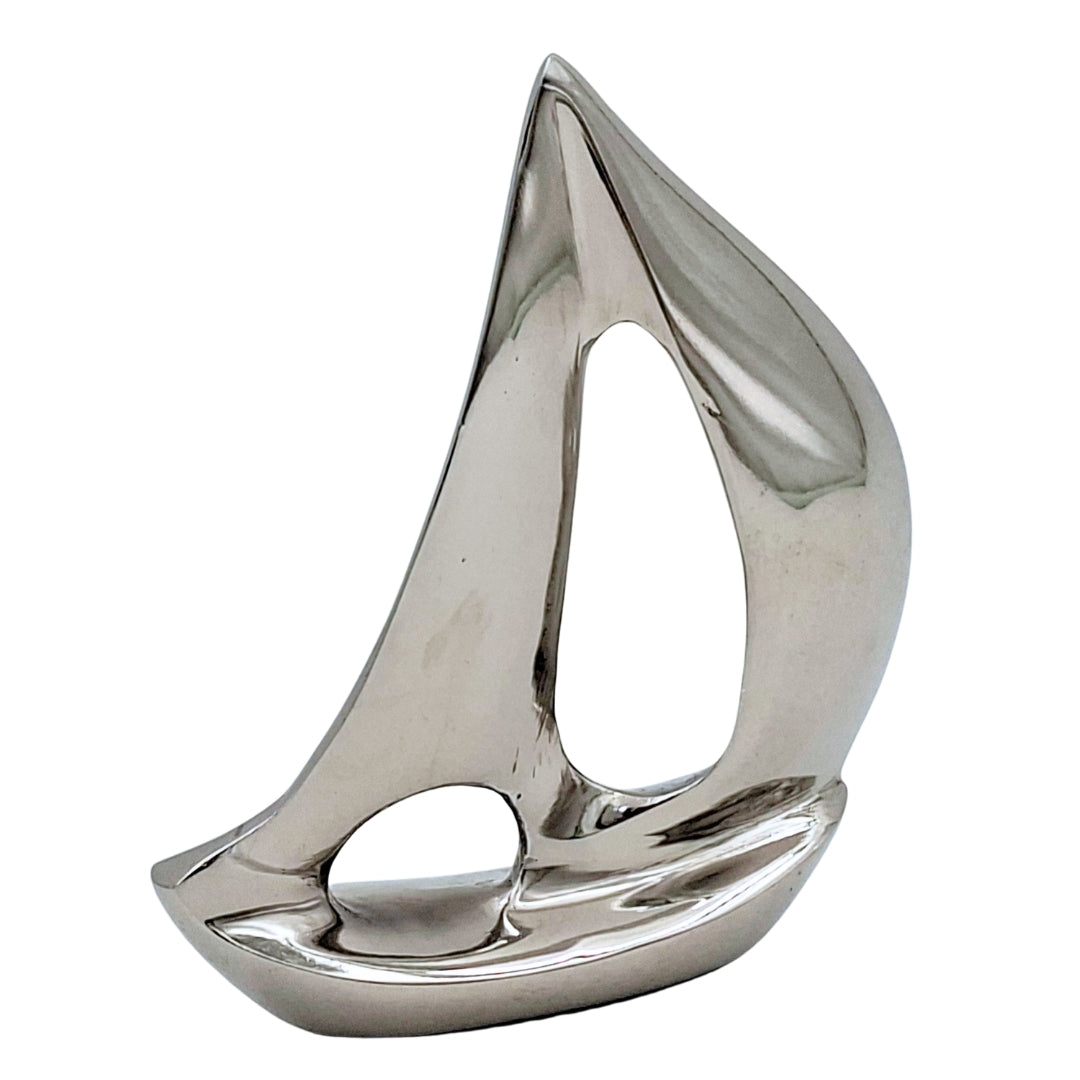 Elegante yate de aluminio plateado de 12,5 cm con opción de grabado