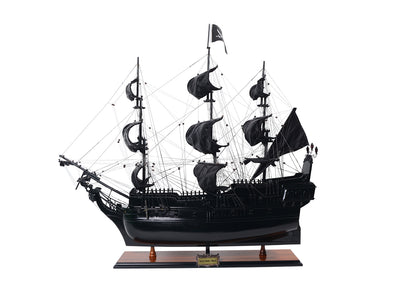 Modelo de barco pirata Perla Negra BP80R con posibilidad de personalización con grabado, longitud 89 cm, regalo exclusivo para cualquier ocasión, artesanía artística, base de madera