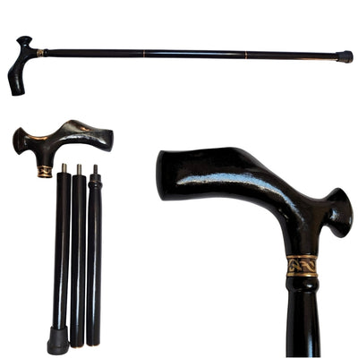Elegante Bastón Plegable para Caminar con Mango Metálico