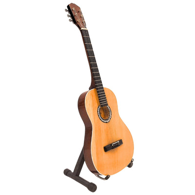 Mini guitarra clásica con grabado - decoración de madera de caoba 25 cm