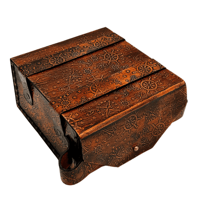 Sextante retro de latón en estuche de cuero - instrumento de navegación elegante con opción de grabado - regalo ideal para amantes de la navegación e historia - dimensiones 13x12x7 cm
