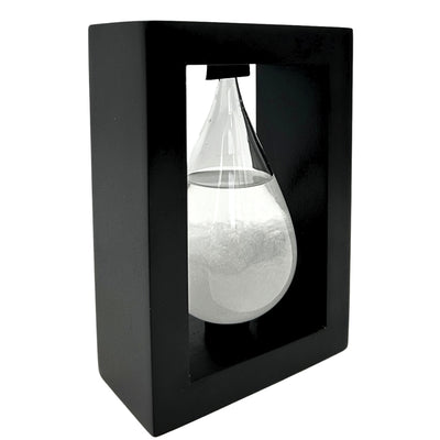 Barómetro de tormenta Fitzroya en marco de madera - Gota Storm Glass con posibilidad de personalización con grabado - regalo ideal para cualquier ocasión - estación meteorológica elegante en estilo moderno con cristales que reaccionan a cambios climáticos