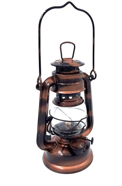 Lámpara de queroseno náutica retro DT245F con posibilidad de personalización con grabado, ideal para regalo, fabricada en vidrio y chapa, altura 19 cm, diseño marinero