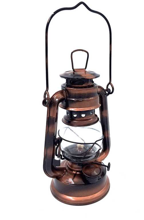 Lámpara de queroseno náutica retro DT245F con posibilidad de personalización con grabado, ideal para regalo, fabricada en vidrio y chapa, altura 19 cm, diseño marinero