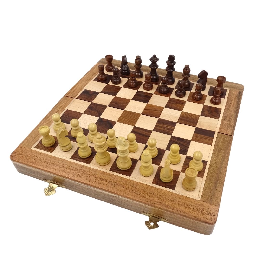 Ajedrez magnético de madera 30x30 cm plegable G614 con grabado
