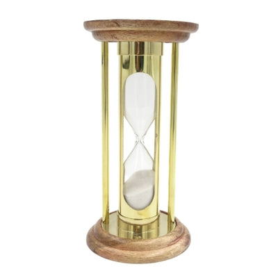 Reloj de arena de latón y madera 5 min con posibilidad de grabado