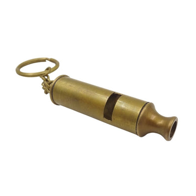 Silbato llavero de latón Key-0001 con grabado personalizado - Dorado, 13 cm