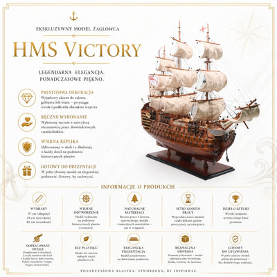 Modelo exclusivo de barco de vela HMS Victory VIC80R