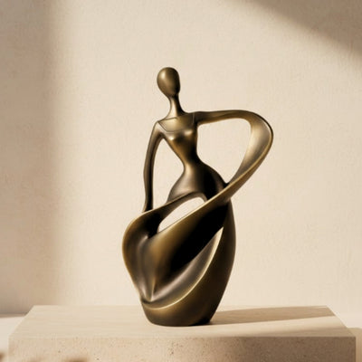 Figura de bailarina en dorado antiguo de 24 cm con opción de grabado personalizado