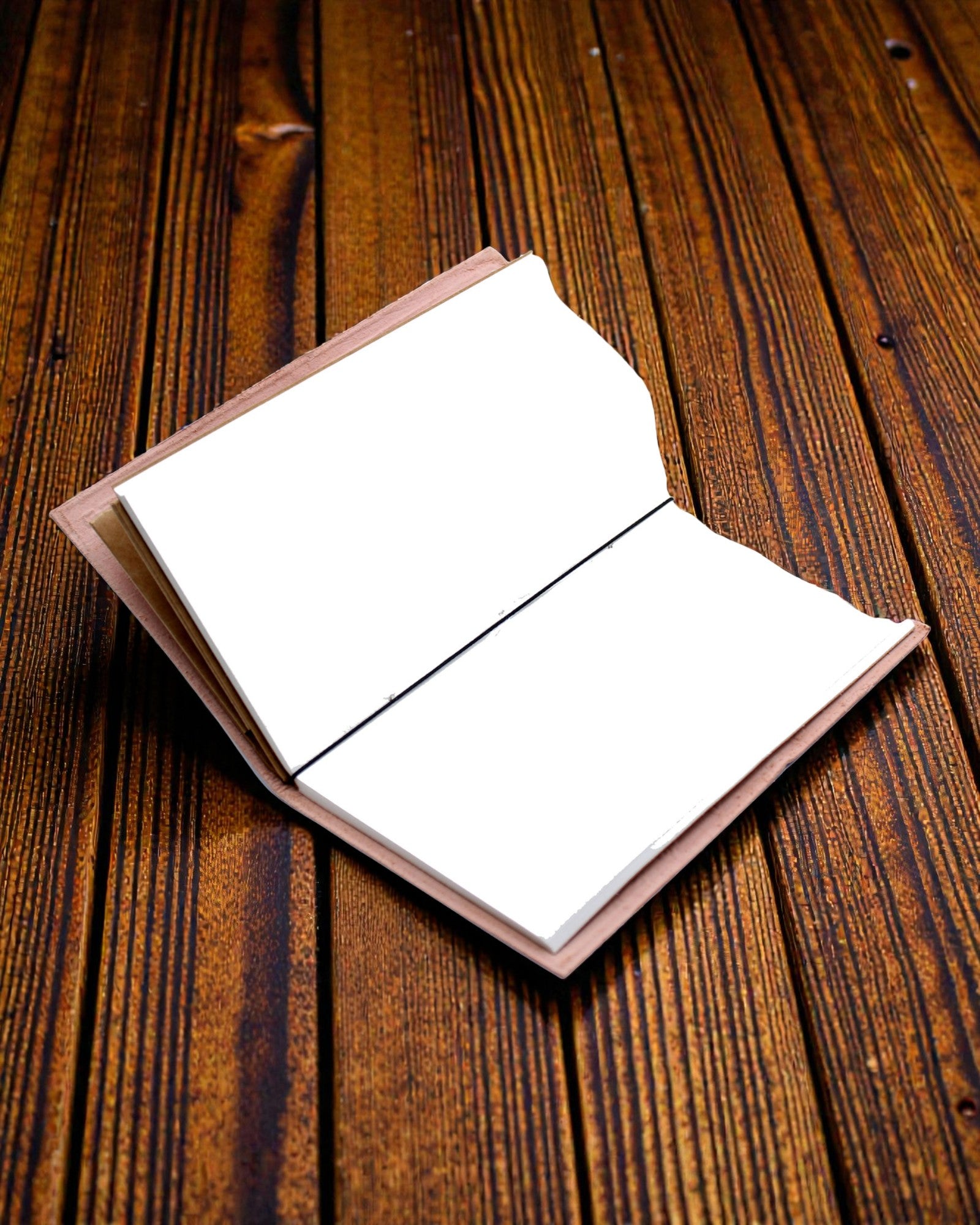 Mi diario de lista de deseos – cuaderno de cuero hecho a mano, marrón 22 × 12 × 1,5 cm, 80 páginas