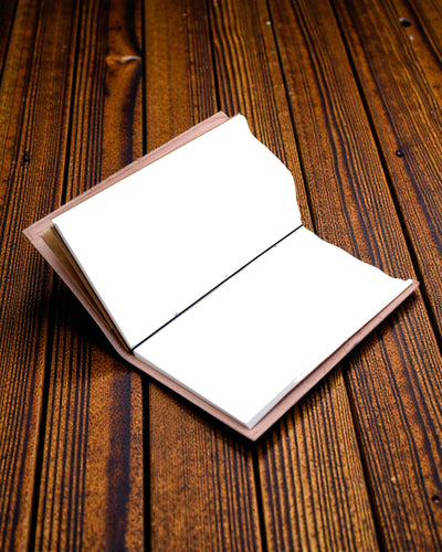 Mi diario de lista de deseos – cuaderno de cuero hecho a mano, marrón 22 × 12 × 1,5 cm, 80 páginas