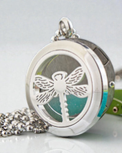 Collar Aromalife Dragonfly Spirit – Relicario aromático con libélula 25 mm