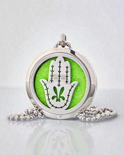 Hamsa Aura – Collar de aromaterapia Mano de Fátima 30 mm