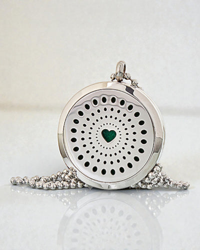 Celestia Heart – Naszyjnik Aromaterapeutyczny z Diamentowym Sercem 30 mm