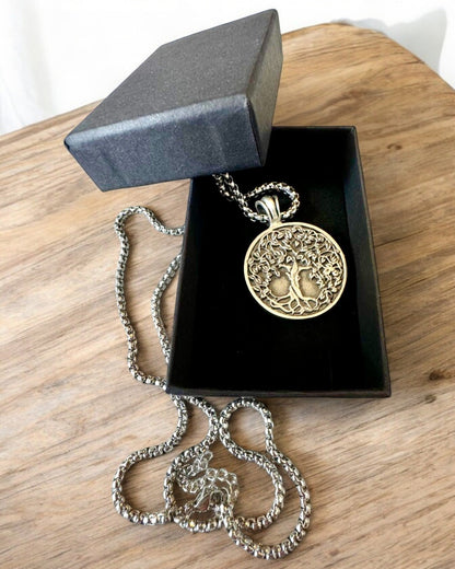 Amuleto Árbol de la Vida con Posibilidad de Grabado - collar "Vitalidad de la Naturaleza", personalización