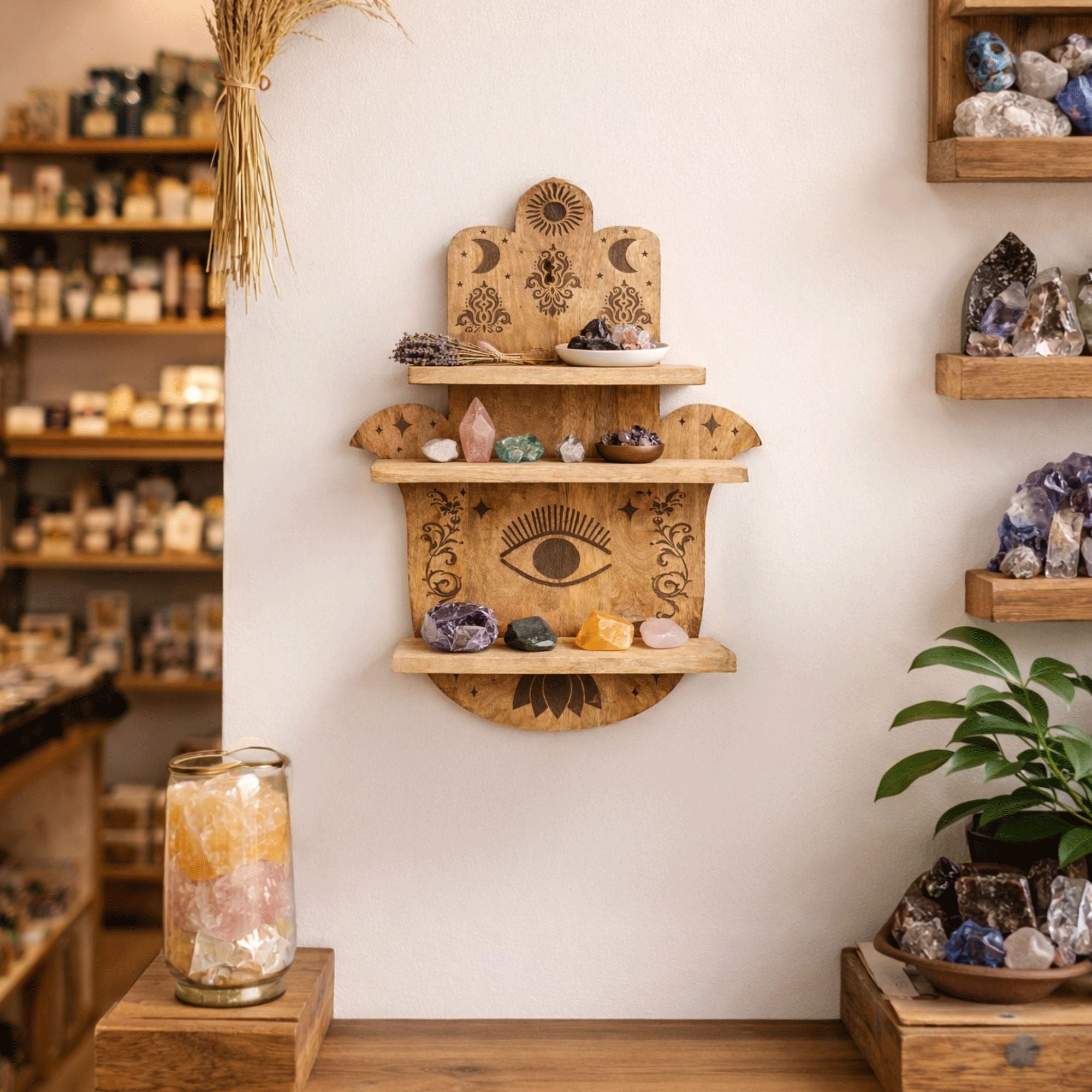 Estante con forma de Hamsa