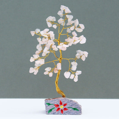 Árbol de Cuarzo Rosa con Piedras  