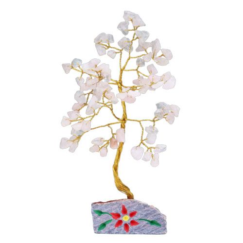 Árbol de Cuarzo Rosa con Piedras  