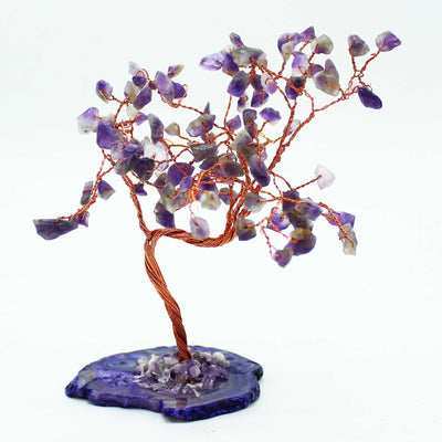 Árbol de cristal de amatista sobre base natural de ágata