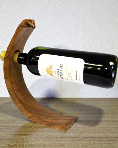 Gekon Balance – Soporte artístico de equilibrio para vino de madera de suar