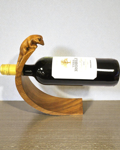 Gekon Balance – Soporte artístico de equilibrio para vino de madera de suar