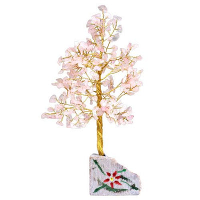 Árbol de Cuarzo Rosa con 320 Piedras  