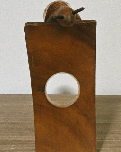 Caracol de sumiller – Soporte equilibrante para botella de vino, tallado a mano, de madera de suar