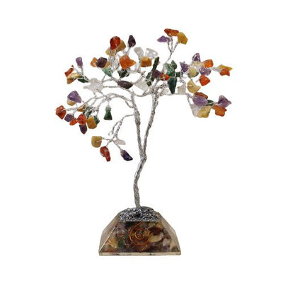 Árbol mágico de piedras con base de orgonita