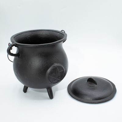 Poderoso caldero de hierro fundido con pentagrama 23x18 cm, 4500 g