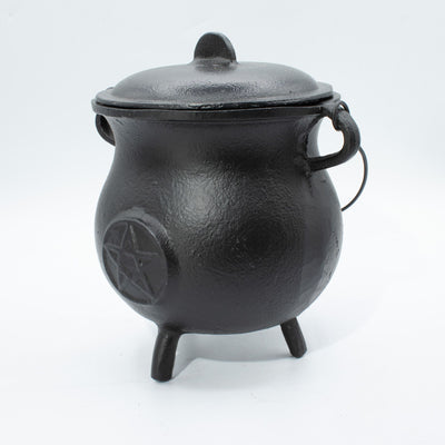 Poderoso caldero de hierro fundido con pentagrama 23x18 cm, 4500 g