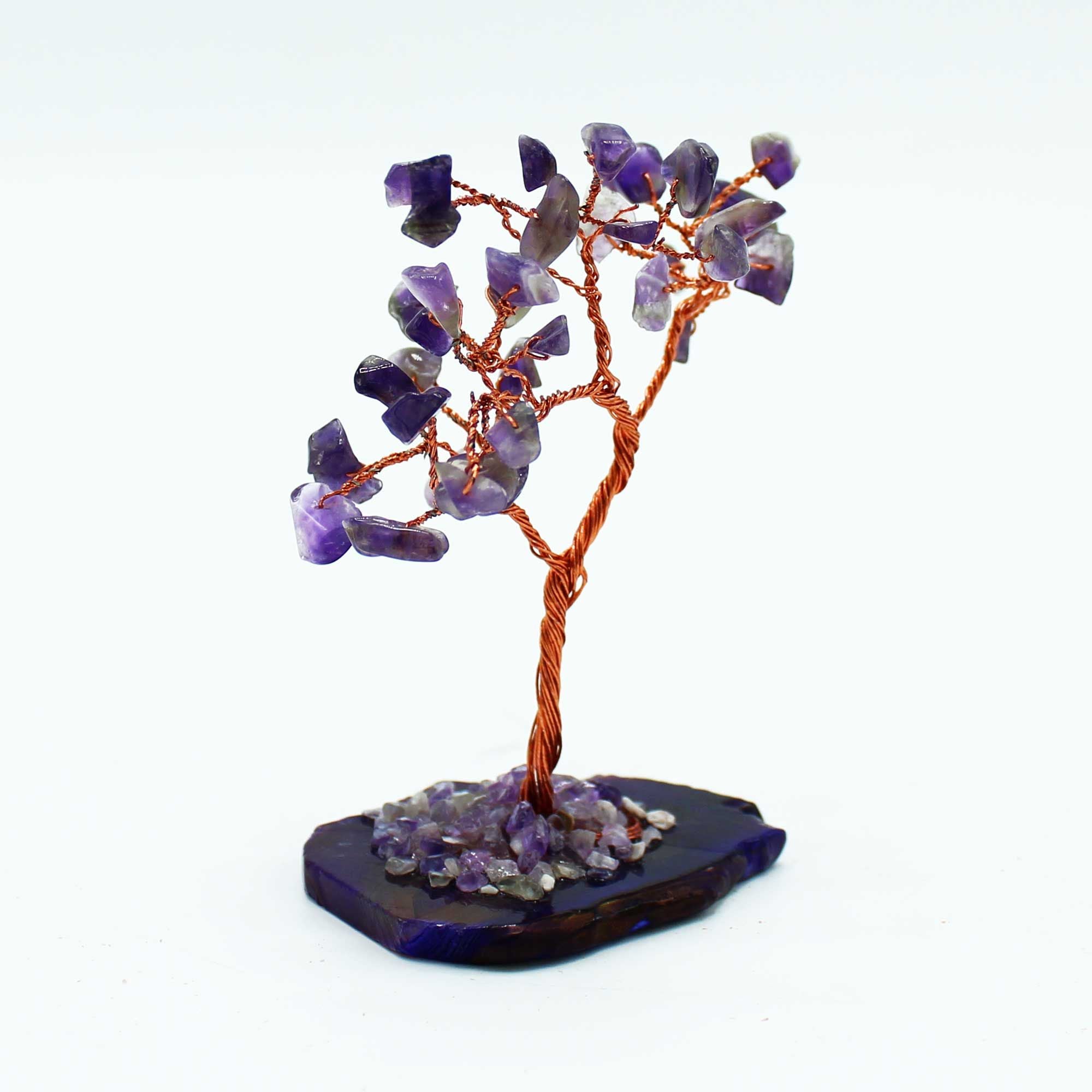 Árbol mágico de amatista sobre base natural de ágata