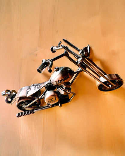 Modelo de Motocicleta Hecho a Mano de hierro, Chopper, personalización, grabado para regalo