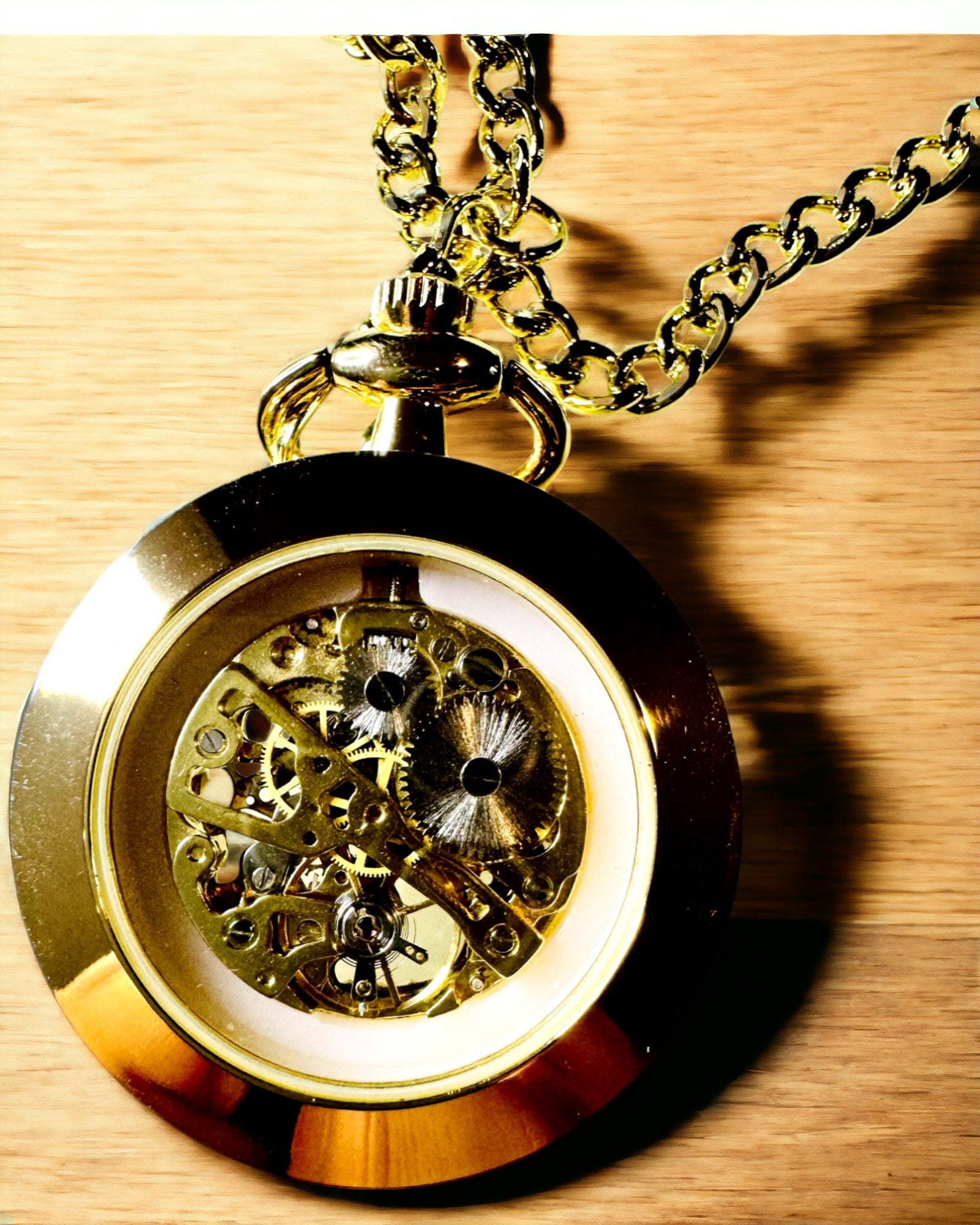 Reloj de Bolsillo Retro – Lujo Mecánico en Estilo Vintage color dorado, personalización con grabado