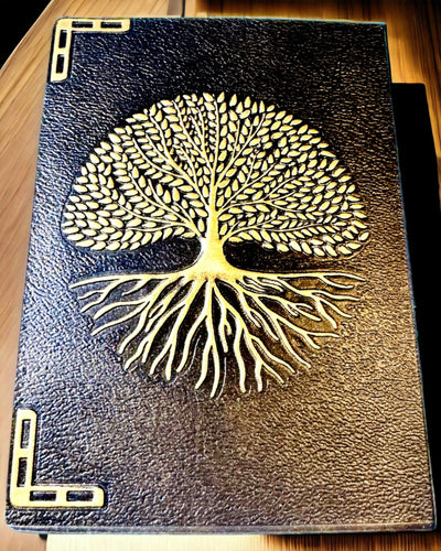 Vintage Diario "Árbol de la Vida" A6 - Elegante Cubierta en Relieve de Cuero Sintético, 100 Hojas