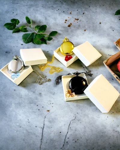 Reloj de Bolsillo Mecánico Clásico con Doble Tapa – Manual, Negro, personalización con grabado