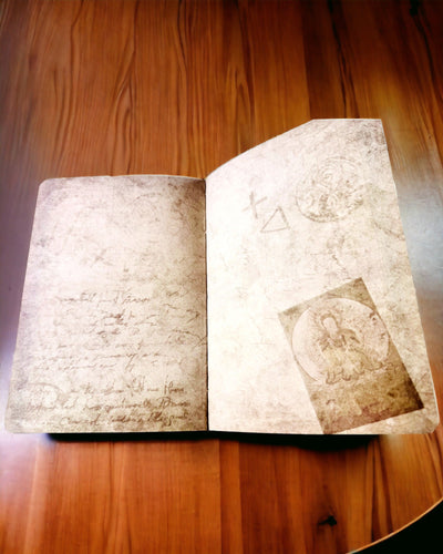 Cuaderno Vintage Marrón con Cubierta Decorativa de Estilo Retro – Cuaderno del Explorador – Marrón, Vintage